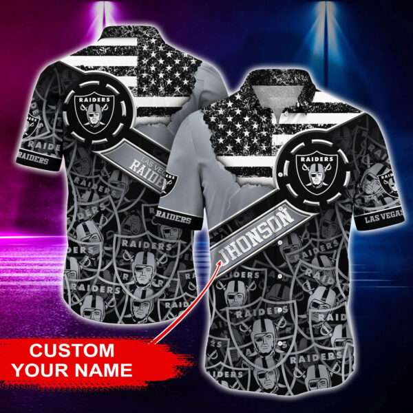 Las Vegas Raiders Personalized Button Shirt and T-shirt BG175