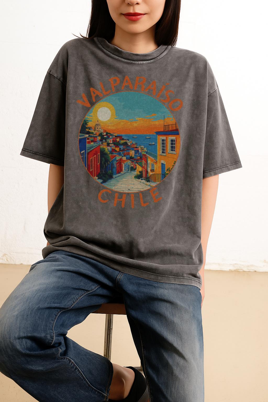 Valparaíso Chile Vintage Travel T-Shirt | South America Art Tee